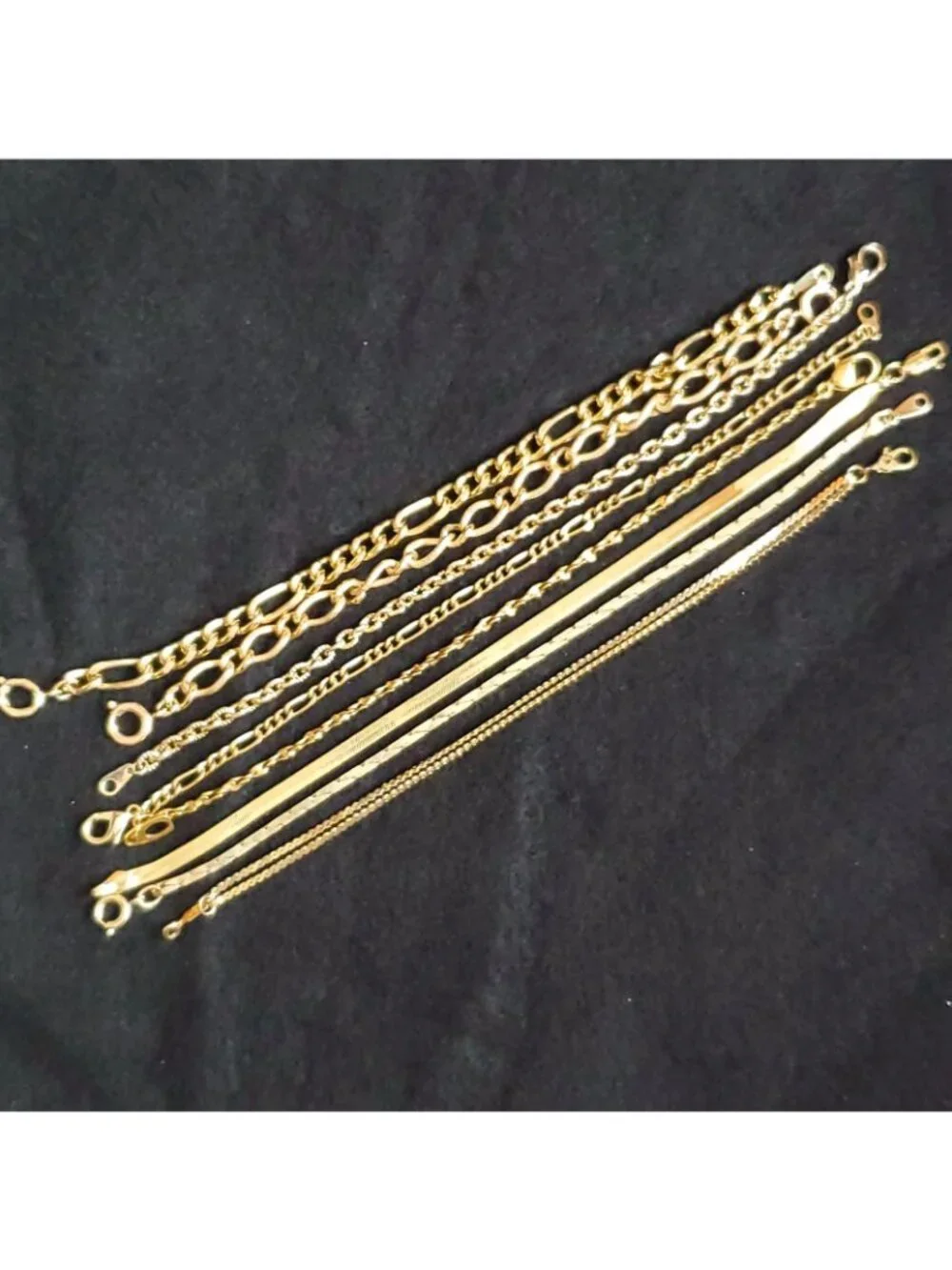 Gold Tone Bracelet Lot of 8 Chain 6-7.5